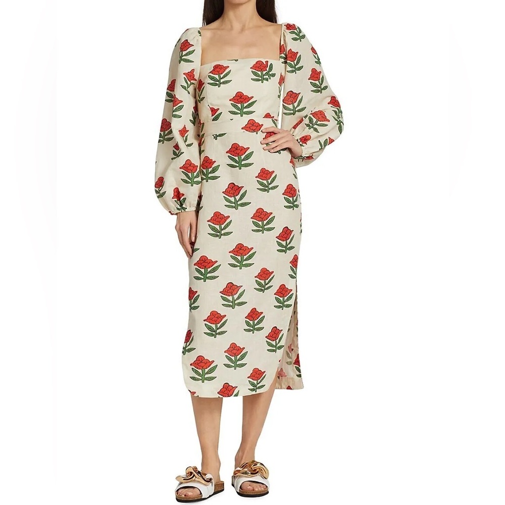 Rhode Lottie Floral Scarlet Begonia Dress